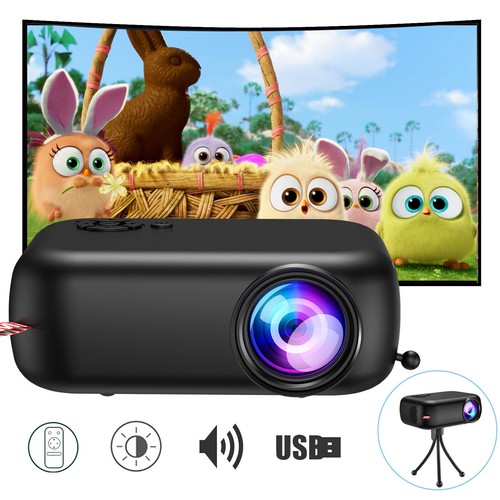 Mini Projektor Tragbarer LCD 1080P HD Mobiler Beamer 12000 Lumen mit Ständer DE - Bild 16 von 29