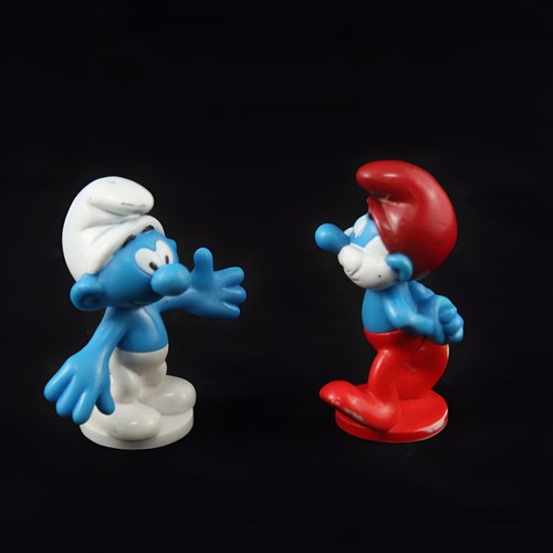 LOS PITUFOS 2 Figuras PVC de la Marca Peyo Tontin y Papa Pitufo VINTAGE - Imagen 2 de 4