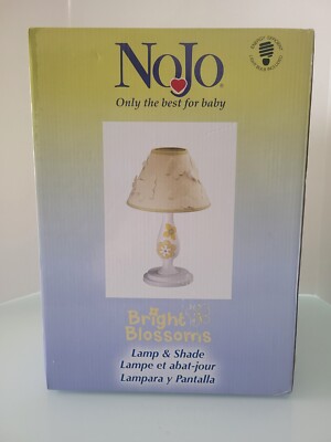 NoJo Bright Blossoms Nursery Lamp & Shade New In The Box(yellow/white Butterfly)
