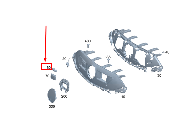 MERCEDES-BENZ EQS V297 Outer Right Radiator Grille Trim A2978885500