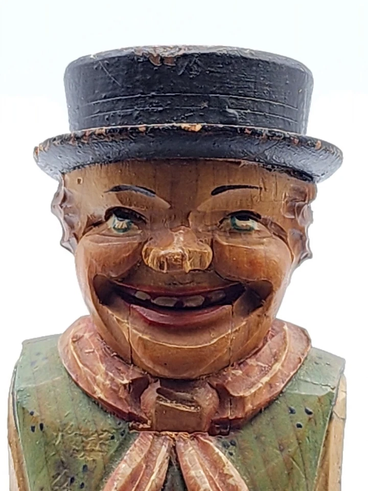 Black Forest? Anri? Swiss? Wooden Happy (Tipsy) Man Nutcracker - Image 3 of 4