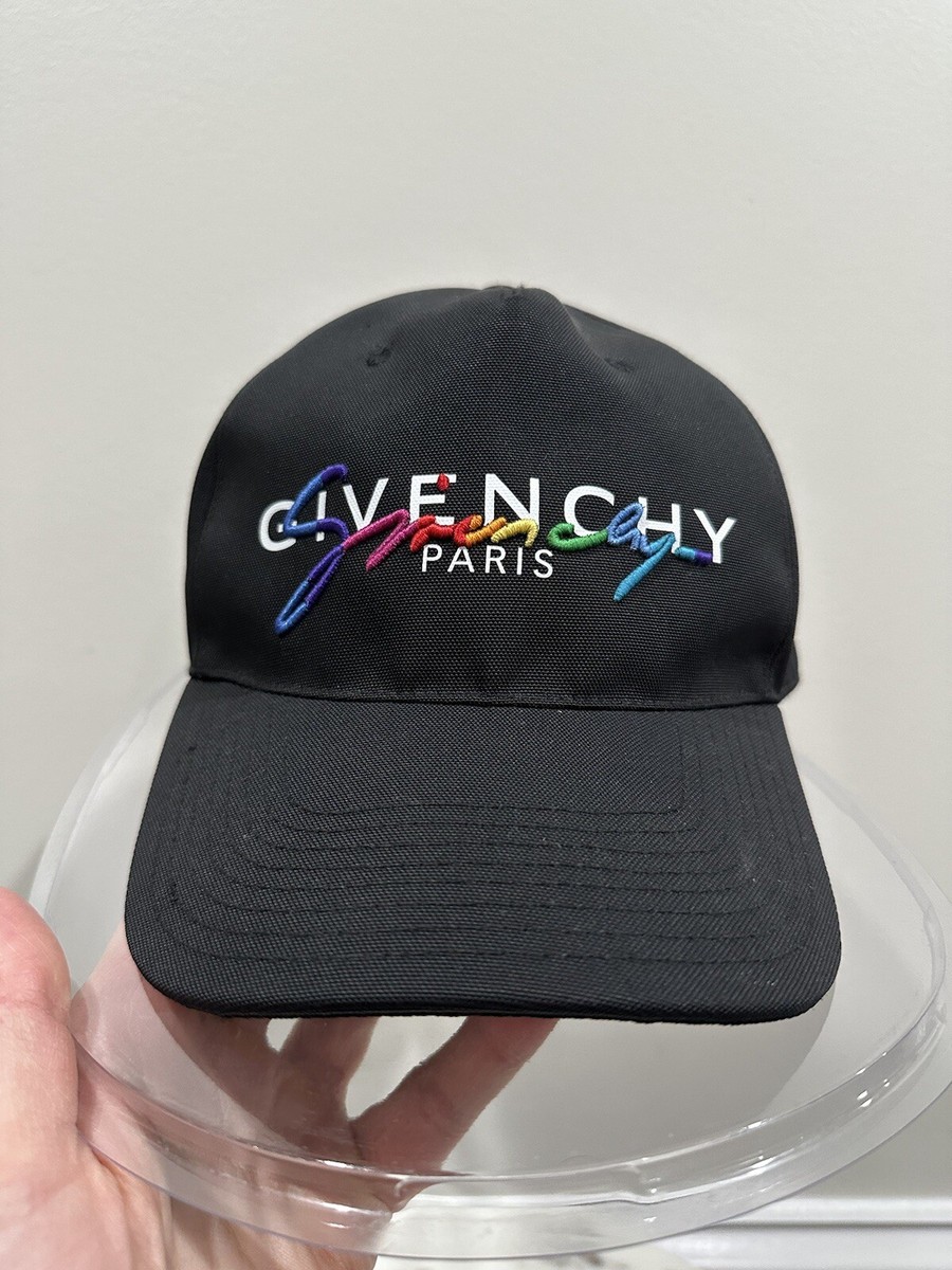 Givenchy Paris Black / Rainbow Logo Baseball Hat | eBay