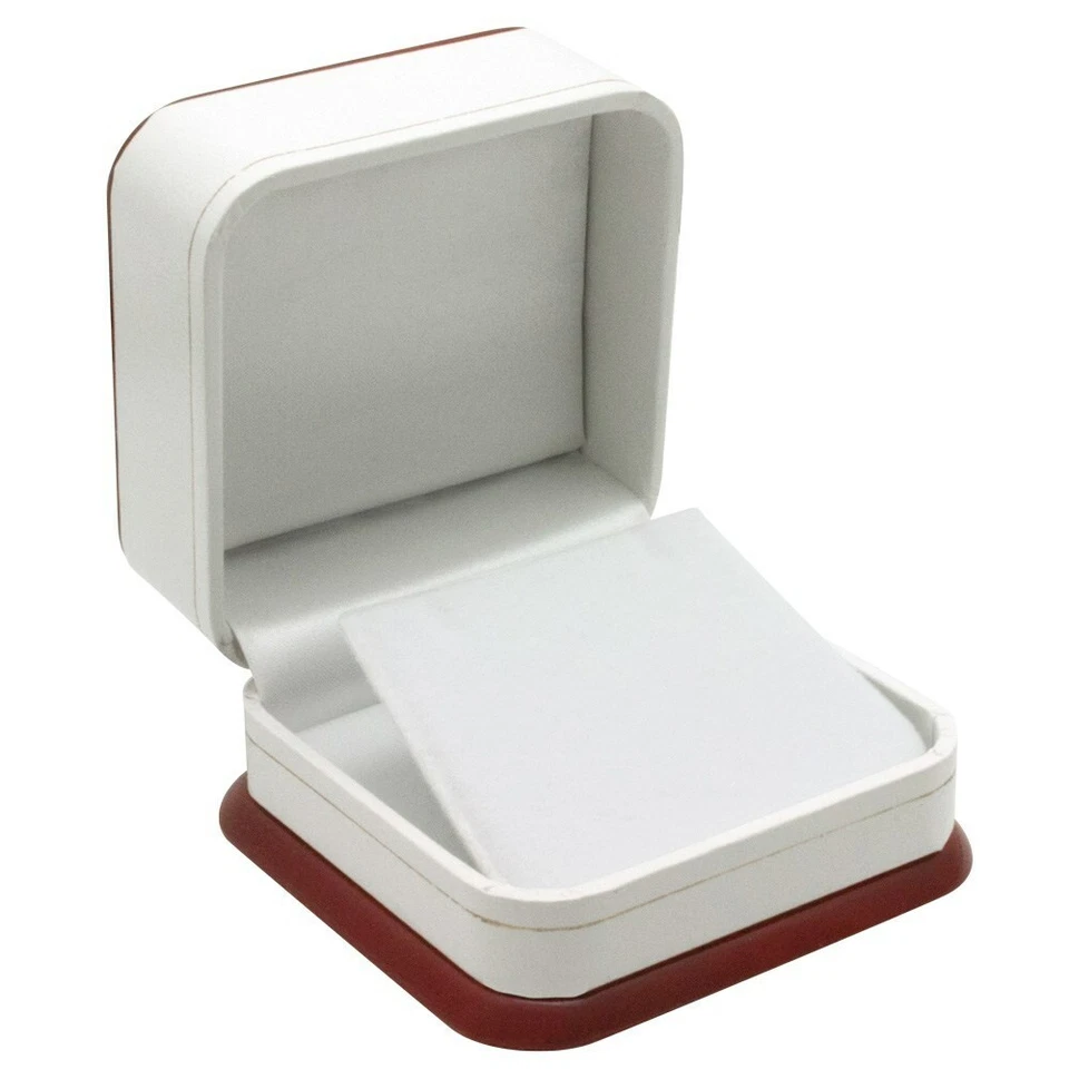 Lote de 1 cajas de regalo pendientes/colgantes de joyería de cuero sintético rojo y blanco Foto 2 de 4