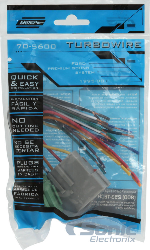 Metra 70-5600 Wiring Harness for Select 1995-1998 Ford Vehicles w/ Premium Sound
