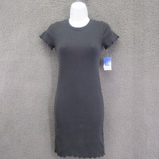 Melrose & Market Dress Women’s Size XXS Black Ribbed Bodycon Mini #4594