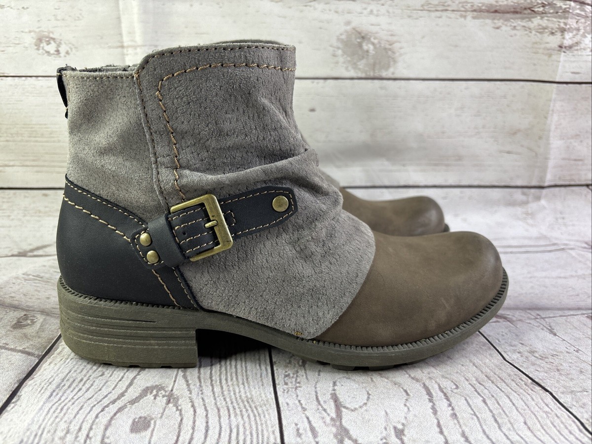 Earth Origins Prairie Phoenix Zip Up BROWN Leather Ankle Boots Shoes Size  8M | eBay