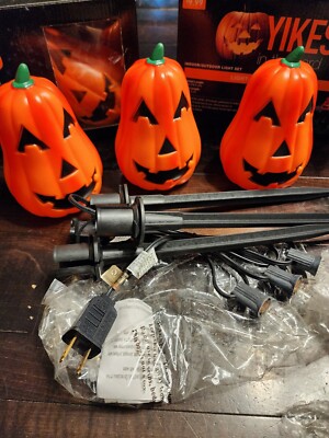 Halloween Pumpkin Yard Stakes Lights Yikes in the Yard Outdoor/Indoor Lights