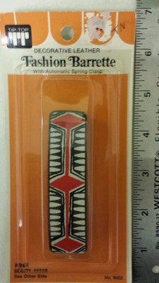 Vintage Barrette! Genuine leather! Unique old hard to find retro Item! NICE! 