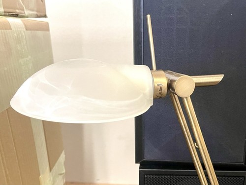 Design Stehlampe Vintage im Bauhaus Stil Messing und echtes Glas - Bild 16 von 17
