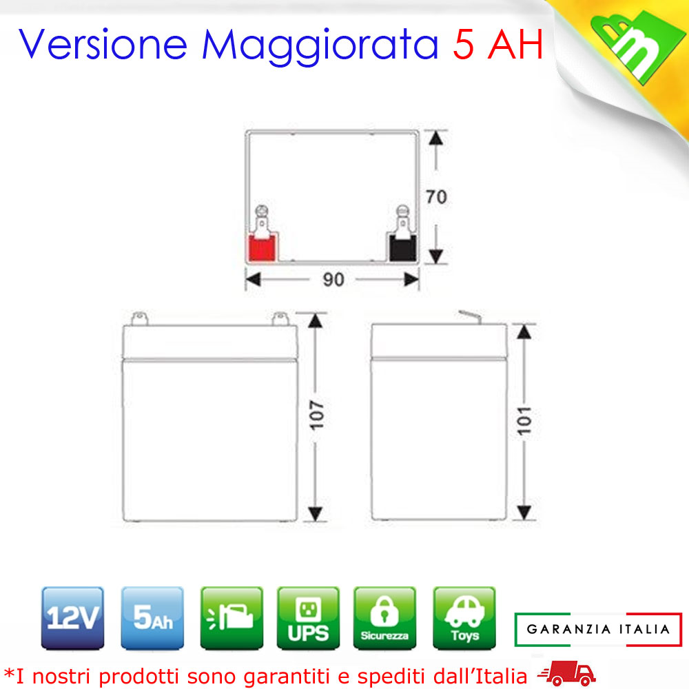 Alpha Elettronica Batteria Al Piombo 12v 4,5ah Bp12-4,5 - Foto 5