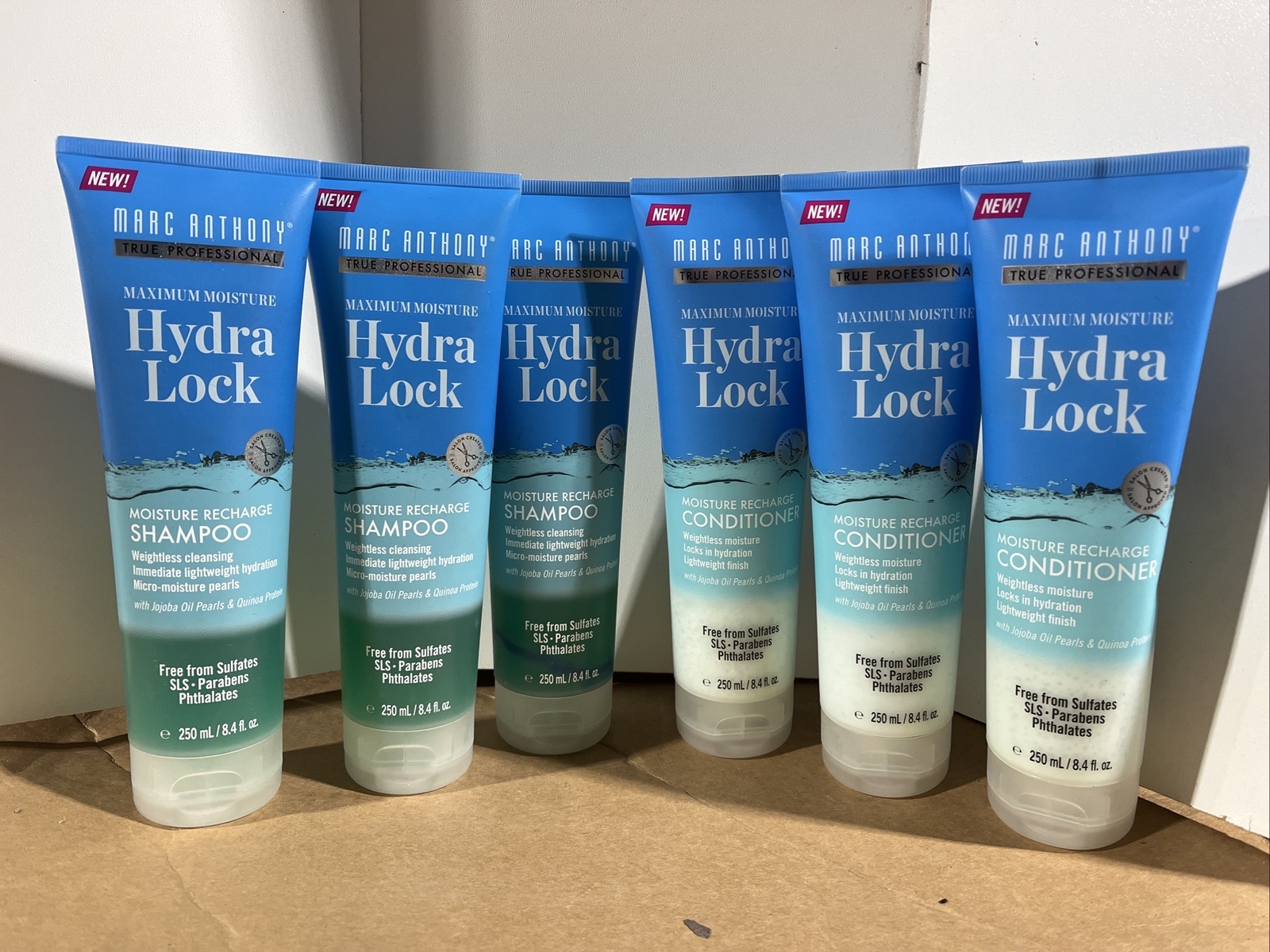 Lot Of 6 Marc Anthony Maximum Moisture Hydra Lock Shampoo & Conditioner, 8.4 Oz