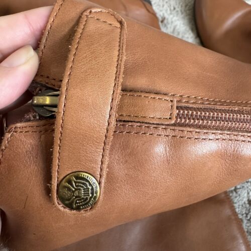 Sam Edelman Penny 2 Riding Boots Knee High sz 8W 38 Whiskey Leather Tan Brown - Picture 3 of 9