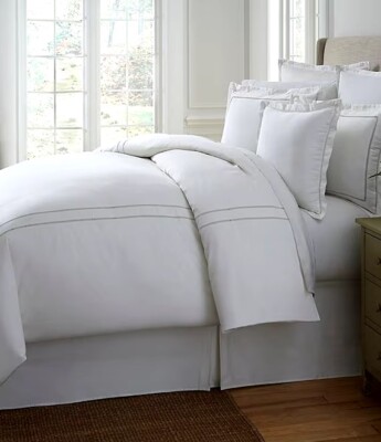 Southern Living Heirloom Sateen 500 TC Full/Queen Duvet Cover Cream NIP