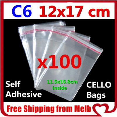 100x C6 Cello Bag 120x170mm Cellophane Clear Resealable Plastic Cards Reseal - Foto 6