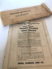 VTG Sears Roebuck David Bradley Folding Drawbar Drag Harrow Instructions Parts