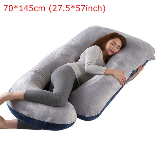 Almohadas de embarazo de gran tamaño Almohadas de maternidad de cuerpo completo en forma de J para embarazadas EE. UU. - Imagen 47 de 64