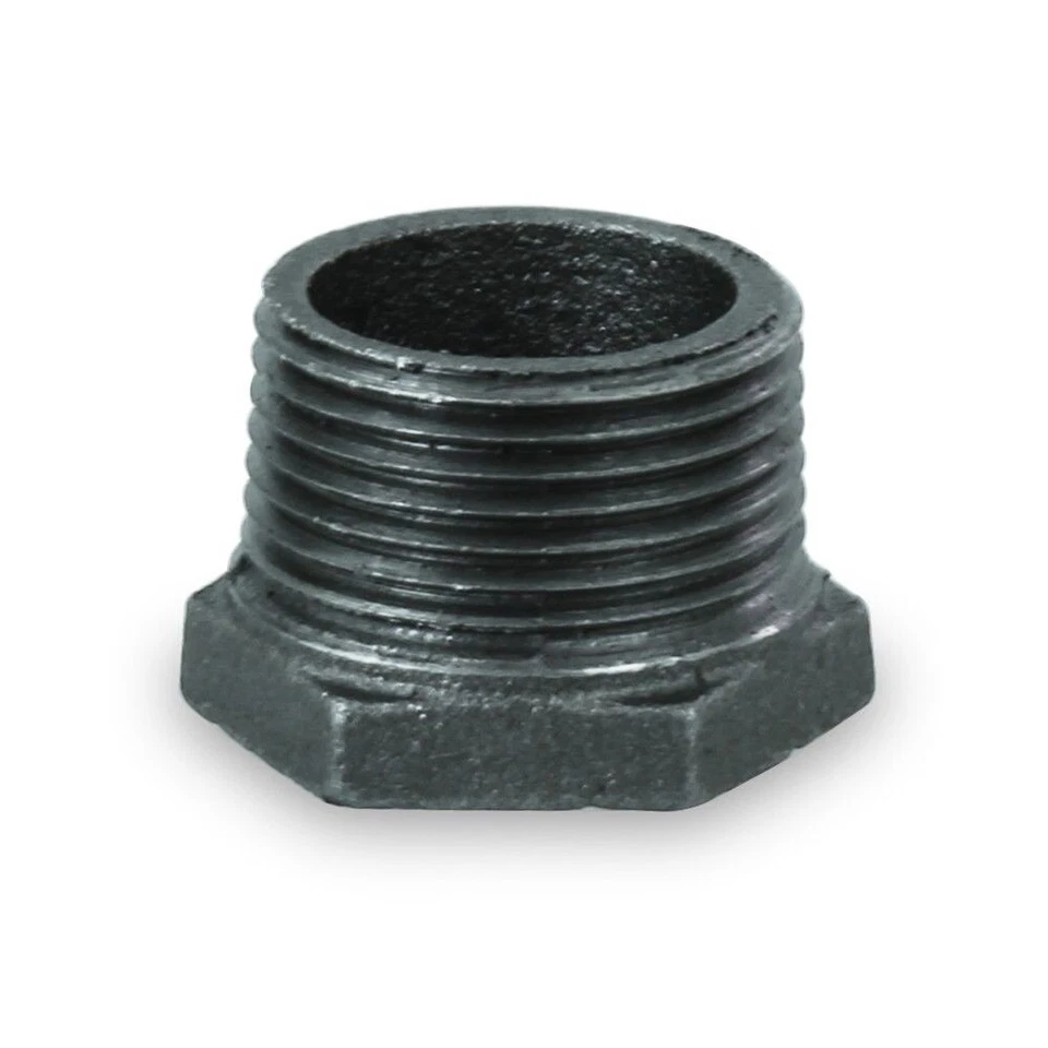 EVERFLOW Black Malleable Iron Bushing Fitting with Hexagonal Head