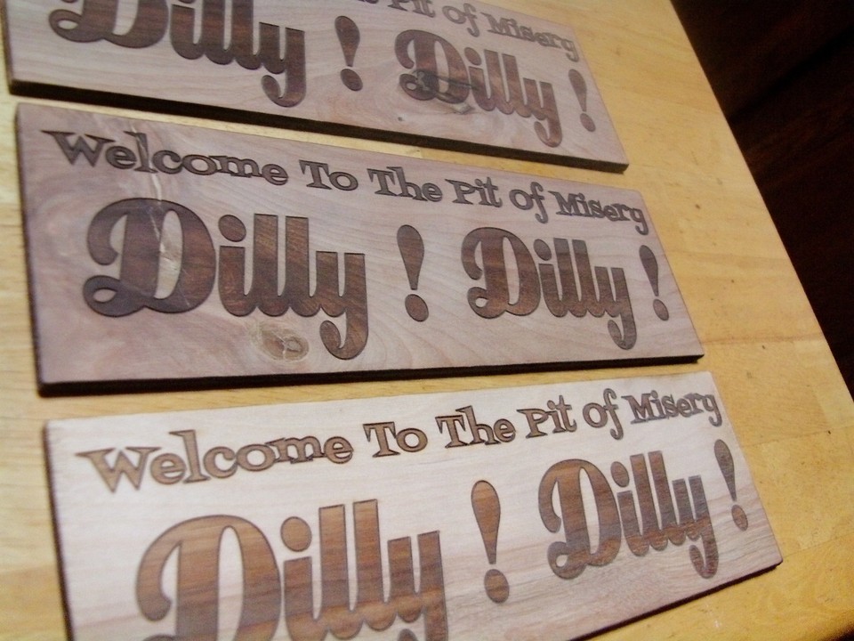 Welcome To The Pit of Misery Dilly Dilly Wood Sign - Man Cave Bar decal ...