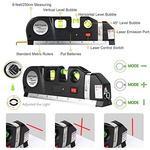 Laser Wasserwaage Linienwerkzeug, Mehrzweck Laser Wasserwaage Kit Standard Kreuzlinienlaser - Bild 4 von 7