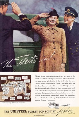 1937 Body by Fisher: The Fleets In Vintage Print Ad