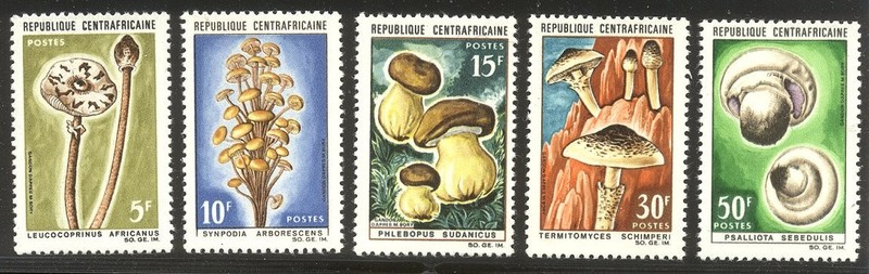 CENTRAL AFR. REP #81-85 Mint NH - 1891 Mushroom Set ($150)