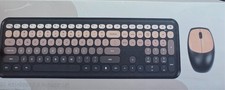 Wireless Keyboard and Mouse Combo, Full-Size Retro Typewriter Keyboard with R...
