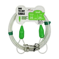 Reflective Tie-Out Cable for Dogs Up to 35lbs25ft Green Silver