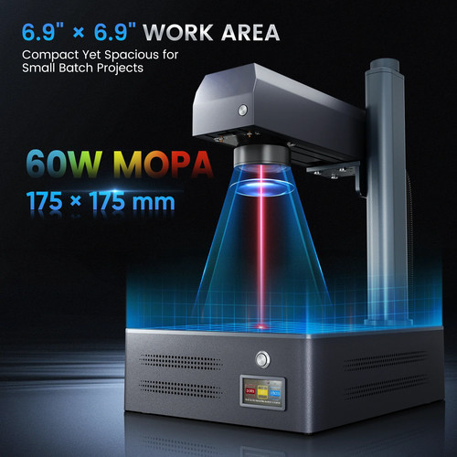 Monport 60W Pro MOPA Fiber Laser Engraver AutoFocus Colorful 3D Marking Machine