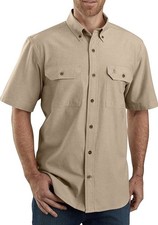 2XL Carhartt Loose Midweight Short Sleeve Shirt TW4369-M Men's Beige / Khaki