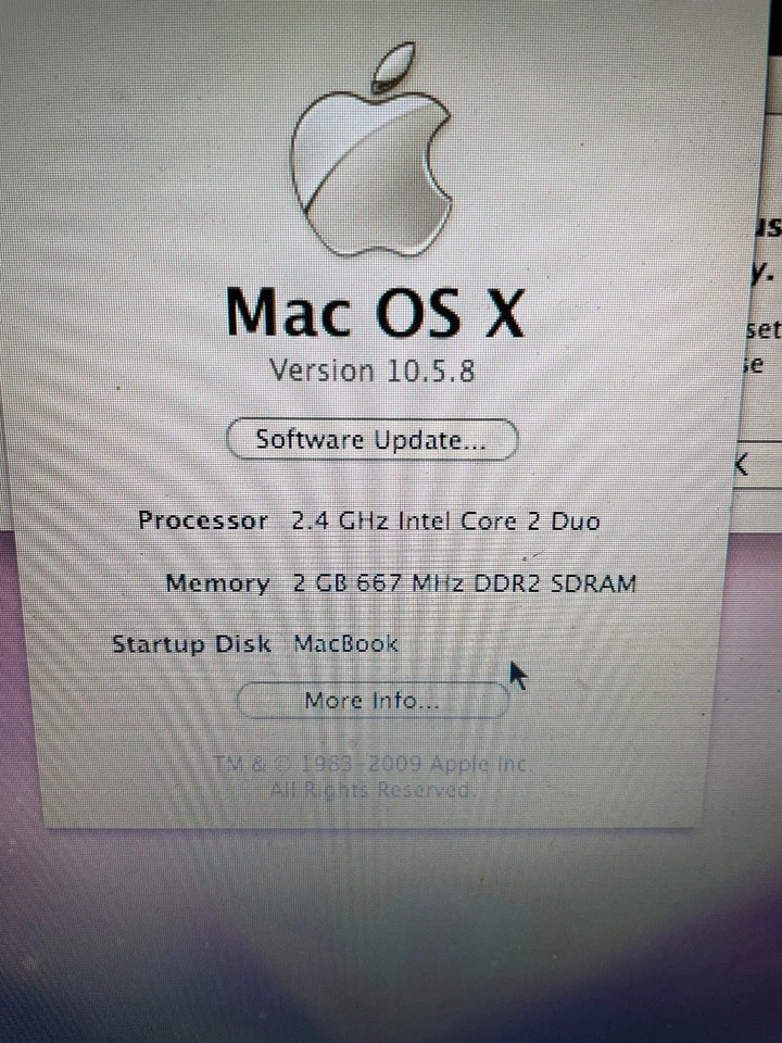 Black Apple MacBook A1181 Tested 2008 Core 2 Duo 2.16ghz 2GB 250GB HDD #622A - Image 3 of 4