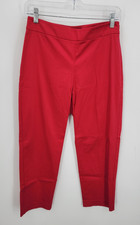 Talbots Pants Womens 2 Red Flat Front Tapered Fit Curvy Stretch Slacks NWT