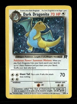 Dark Dragonite (5) Unlimited Holo Team Rocket 05/82 DMG Pokémon TCG