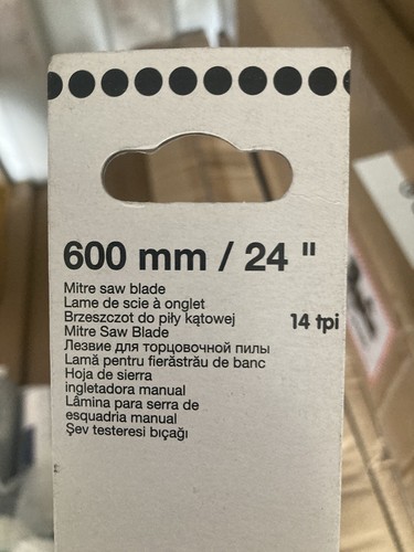 Sierra ingletadora de precisión 12 x 14 TPI hoja de acero al carbono 600 mm/24" para MADERA - Imagen 6 de 7