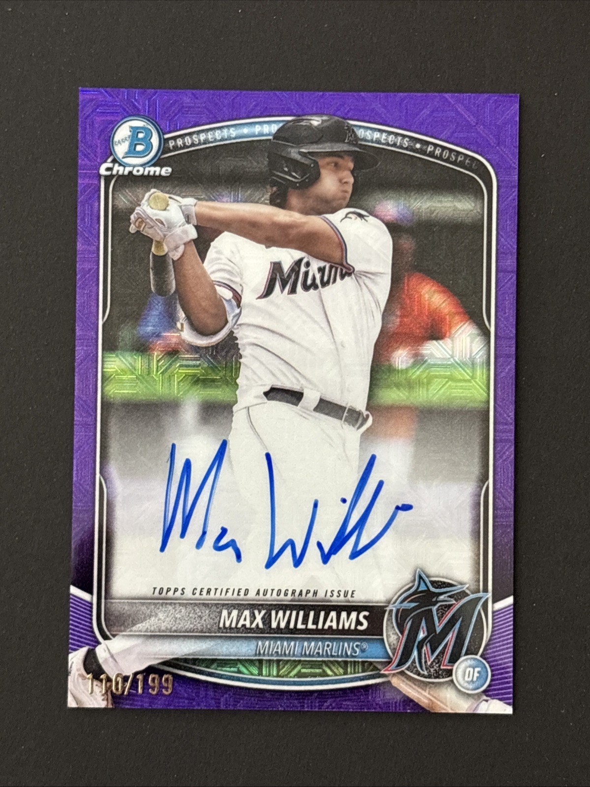 2025 Bowman Draft Mega Purple Auto Max Williams 058/199 #BMA-MW