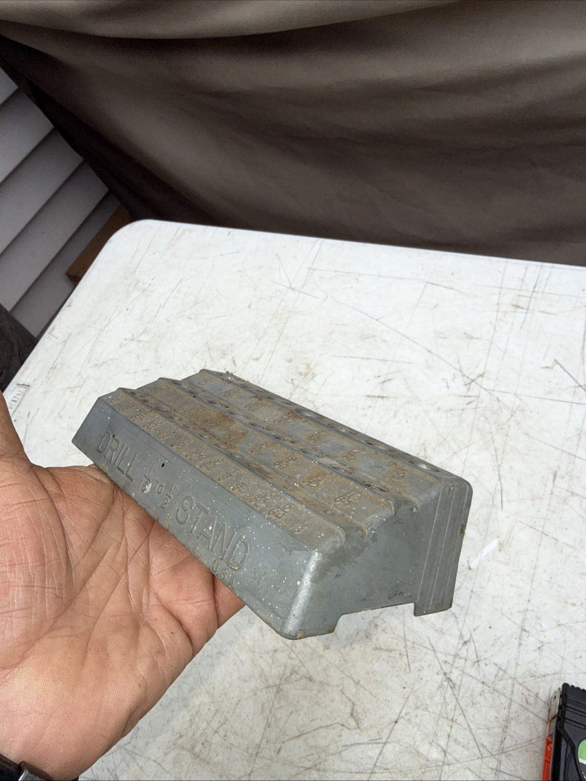Vintage Metal 29-Hole Drill Bit Stand, 1/16" to 1/2", USA