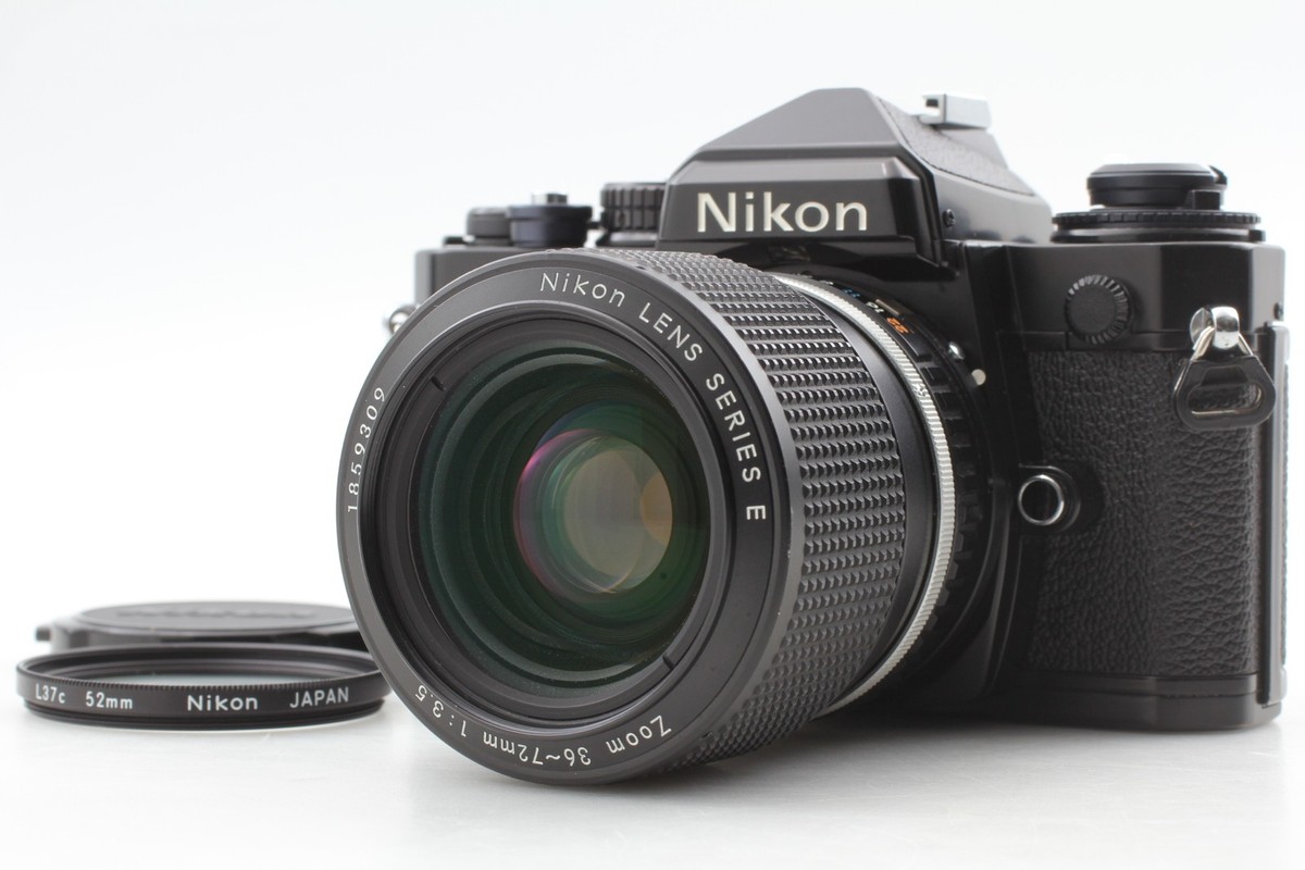 N MINT+++] Nikon FE Black 35mm Film Camera E 36-72mm f/3.5 Zoom