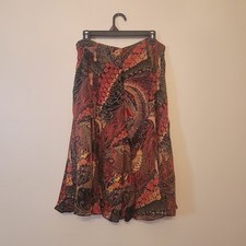 Vintage Christopher Banks Floral Lined Flounce Skirt With Pleated Godets
