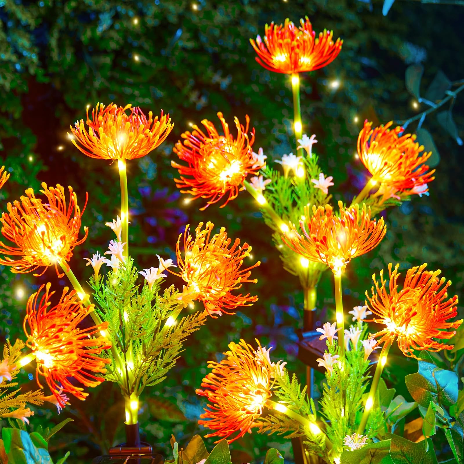 Уличные солнечные садовые светильники Brightown - 4 штуки светодиодных цветочных светильников Светящихся красным 5990₽