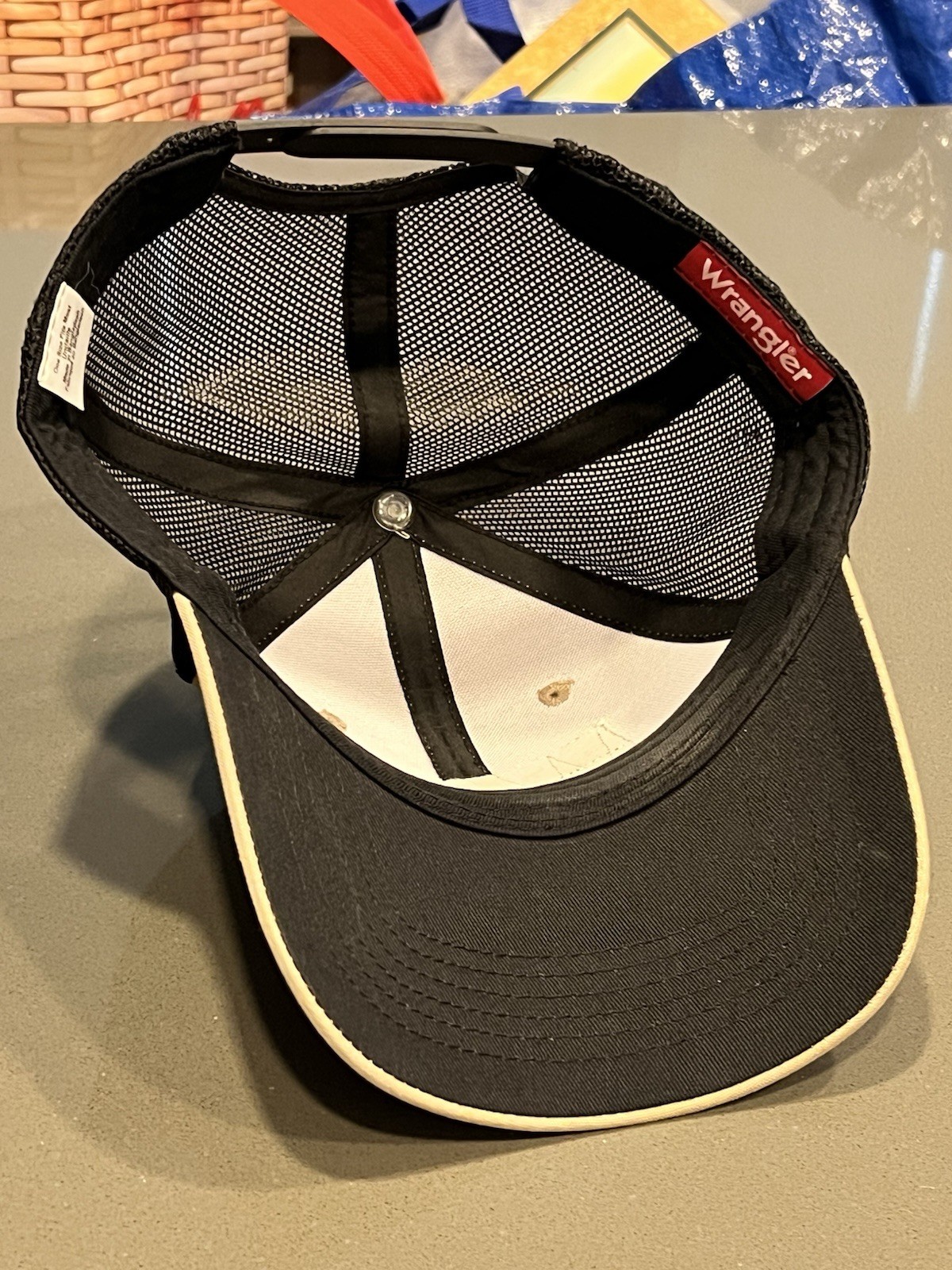 Wrangler Structured Meshback Hat Cap Leather Patc… - image 4