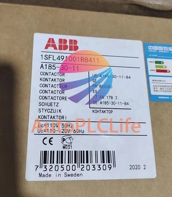1Pcs New ABB A185-30-11 Contactor 110V50Hz/110-120V60Hz 1SFL491001R8411