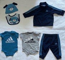 Baby Adidas Outfit Set Track Suit Size 3 Months Unisex Blue Perfect Condition