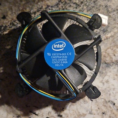 Factory New Intel E97379-003 CPU Fan Heatsink Cooler LGA1200 4-Pin 12V Black
