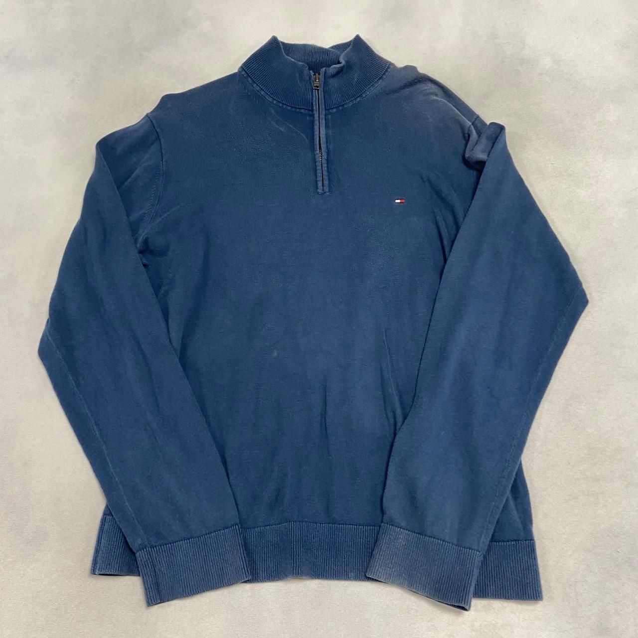 Tommy Hilfiger Knitted Jumper 1/4 Zip Knit Sweater With Embroidered Logo Men's