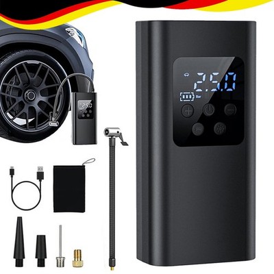 LCD Elektrische Luftpumpe mit Akku Auto Reifen Druckluft Fahrrad Kompressor