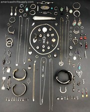 Beautiful 1 lb Sterling (.925) Silver Scrap Jewelry Lot: Rings, Necklaces & More