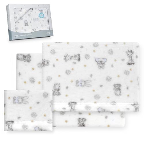 Drap de lit pour berceau Interbaby 60x120 cm en polyester doux blanc