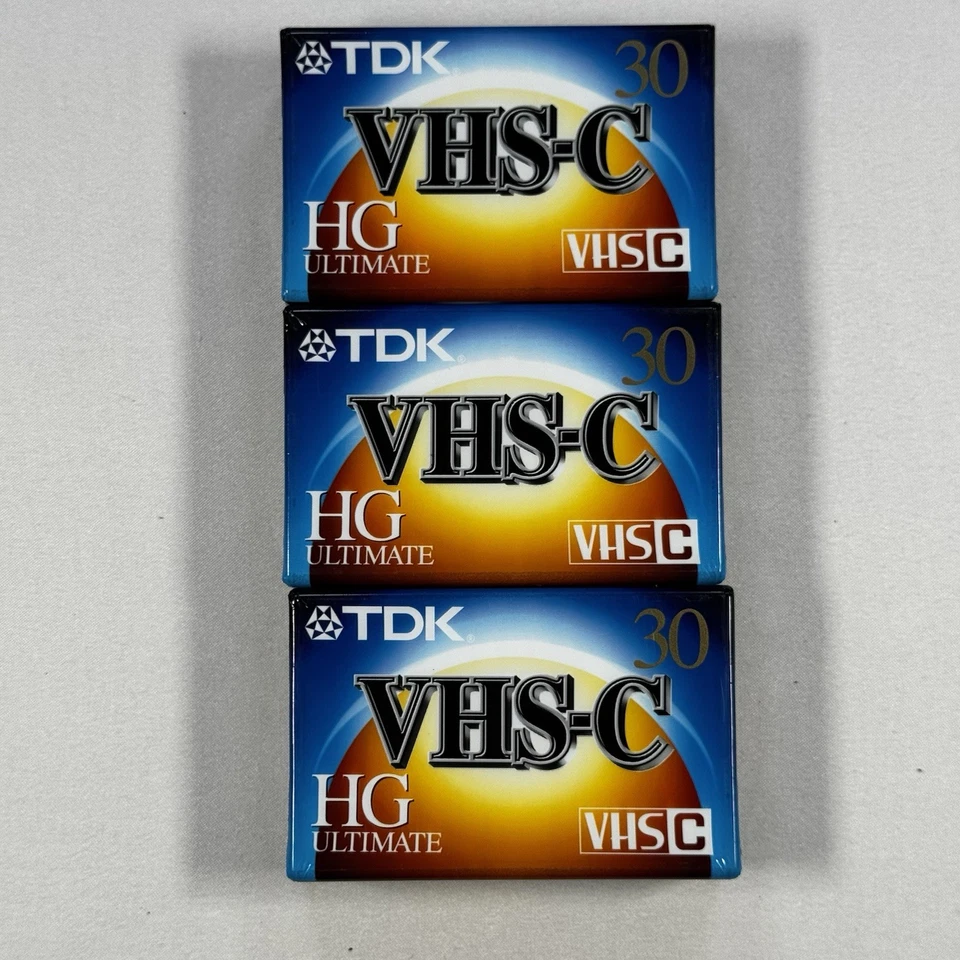 Lote de 3 fitas cassete vídeo filmadora TDK VHS-C HG Ultimate 30 - NOVO - Imagem 2 de 3