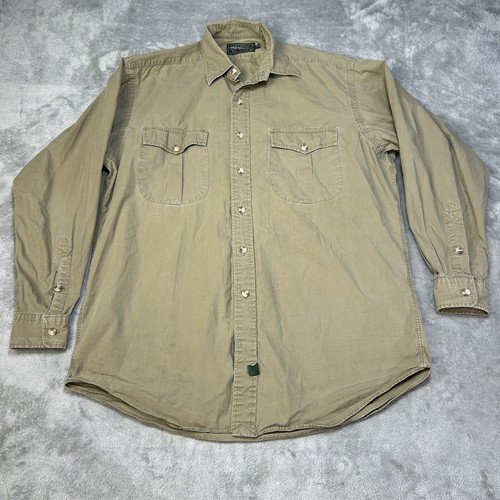 Polo Ralph Lauren Country vintage uomo marrone medio camicia da lavoro anni 90 caccia safari - Foto 2 di 7