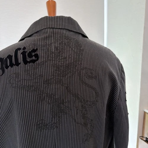 Roar Blazer Mens 2XL Y2K Pinstripe Embroidered Biker Goth Rocker Map Lining image 10