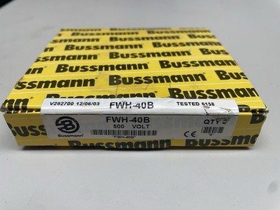 Box (5pcs) Bussmann FWH-40B Fuses, 500 Volt, 40 AMP, NEW